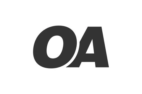 OA Techno Editable Font Logo For Corporate Branding. Bold, Futuristic Desig.. Stock Illustration