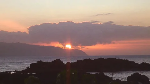 Oahu Sunset 2 Stock Footage 31049183