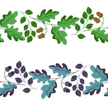 Oak and birch Illustrazione stock