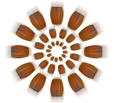 Oak barrel abstract pattern on a white background motion speed effect of the Stock Photos