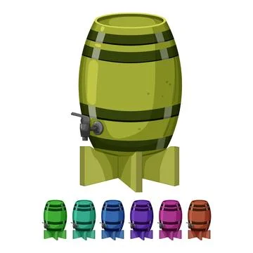 Oak barrel wine cartoon vector graphic 스톡 일러스트