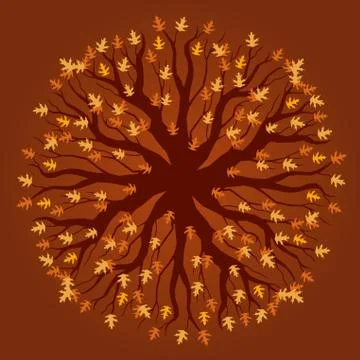 Oak design - fall Stock Illustration
