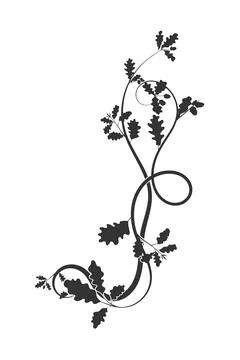 Oak element, weaving plant, pattern part, vector Stock Illustration