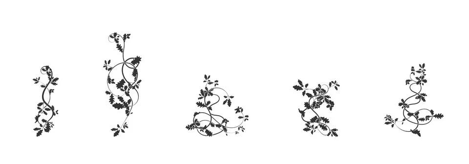 Oak elements for creating seamless patterns vector Stockillustratie