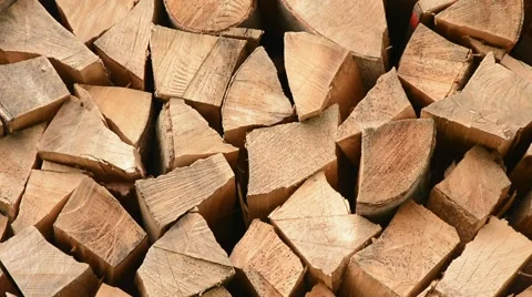 Oak firewood - panning Stock Footage 44642026