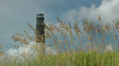 Oak Island Lighthouse Video stock 36987767