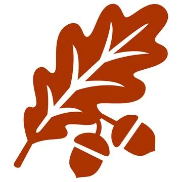 Oak leaf with acorns forest symbol Stock Illustration