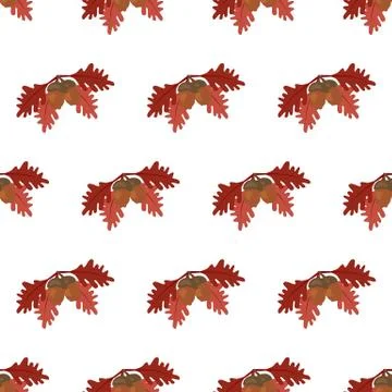 Oak leaf and acorn pattern Stock Illustration