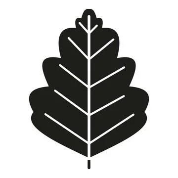Oak leaf black silhouette icon design concept Ilustração Stock