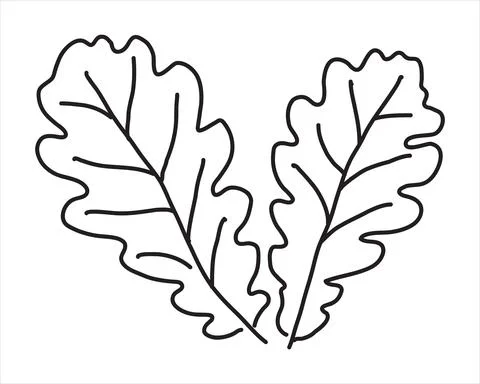 Oak leaf in the doodle style Illustrazione stock