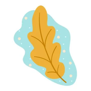 Oak leaf in flat style. Cute seasonal icon. Vector illustration isolated. Stock Illustration