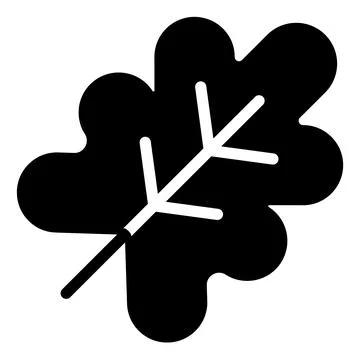 Oak leaf glyph icon vector illustration isolated on white background Stock Illustration