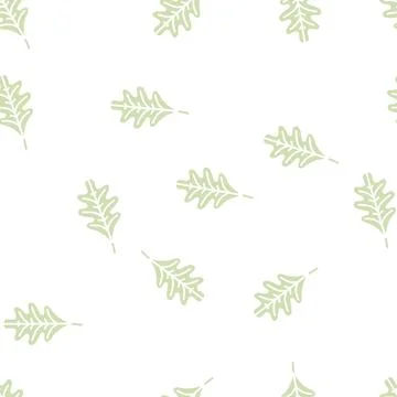 Oak leaf glyph seamless pattern Stock Illustration