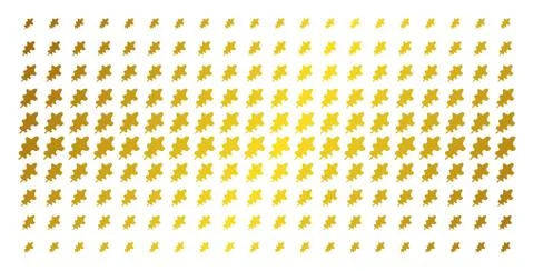 Oak Leaf Golden Halftone Pattern Illustrazione stock