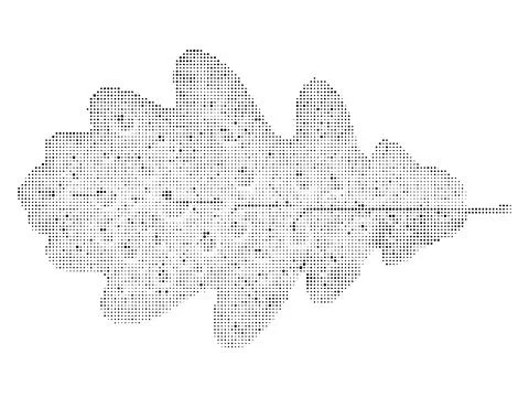 Oak leaf halftone dotted vector icon with botanical shape and vintage aesth.. Stock Illustration