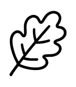 Oak leaf icon doodle hand drawn. Outline line drawing clipart symbol. Vecto.. Illustrazione stock