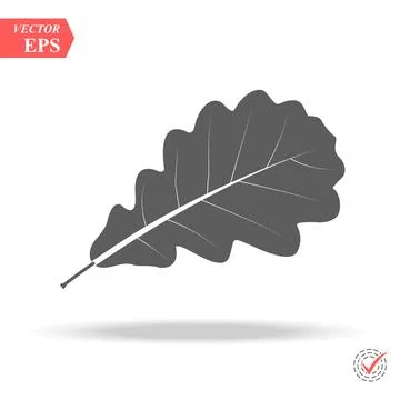 Oak Leaf icon isolated on white background. Oak Leaf vector logo. Flat desi.. Stock Illustration