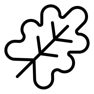 Oak leaf line icon vector illustration isolated on white background Illustrazione stock