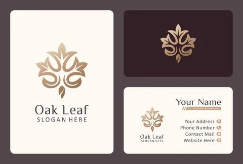 Oak leaf logo design for cosmetics and natural product. Stock Illustration