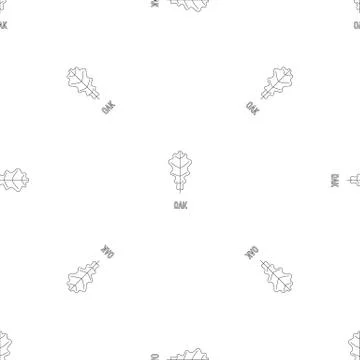 Oak leaf pattern seamless vector Illustrazione stock