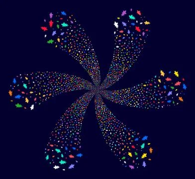 Oak Leaf Rotation Motion Stock Illustration
