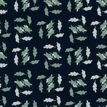 Oak leaf seamless pattern. Plant background. Stock Illustration