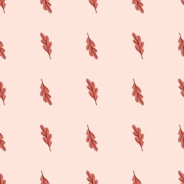 Oak leaf seamless pattern. Plant background. Stock Illustration