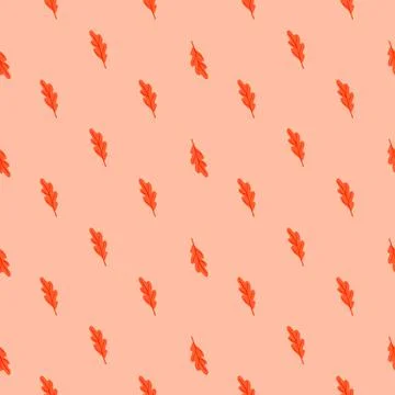 Oak leaf seamless pattern. Plant background. Stock Illustration