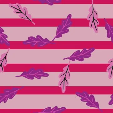 Oak leaf seamless pattern. Plant background. Stock Illustration