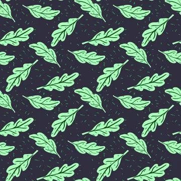 Oak leaf seamless pattern. Plant background. Stock Illustration