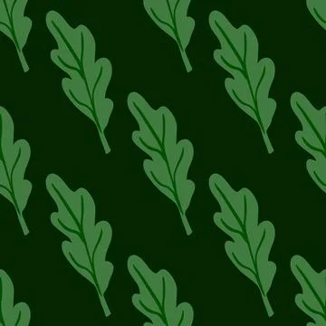 Oak leaf seamless pattern. Plant background. Stock Illustration
