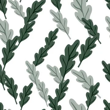 Oak leaf seamless pattern. Plant background. Stock Illustration