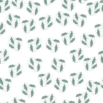 Oak leaf seamless pattern. Plant background. Illustrazione stock