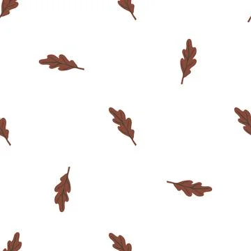 Oak leaf seamless pattern. Plant background. Stock Illustration