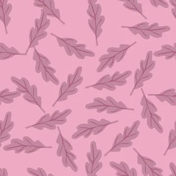 Oak leaf seamless pattern. Plant background. Stock Illustration