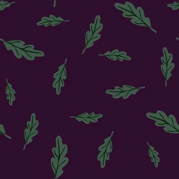 Oak leaf seamless pattern. Plant background. Stock Illustration