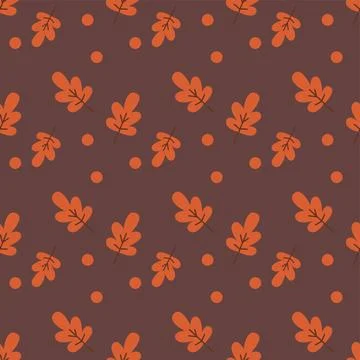 Oak leaf seamless vector pattern Stock Illustration