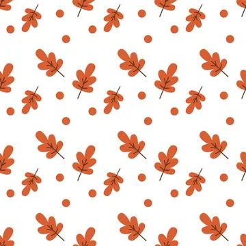 Oak leaf seamless vector pattern Stock Illustration