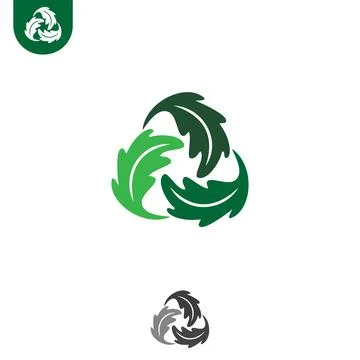 Oak leaf shape a recycle icon for element design Stock Illustration