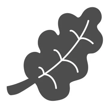 Oak leaf solid icon. Tree foliage vector illustration isolated on white. Nature Stock Illustration