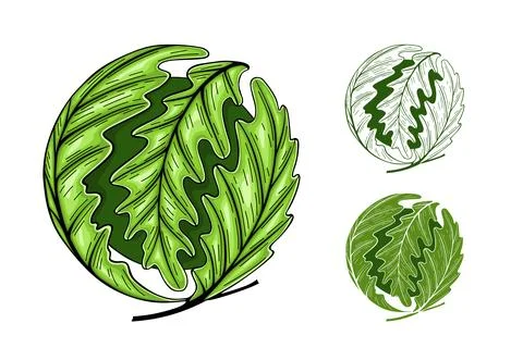 Oak Leaves Circle Concept Stock Illustration