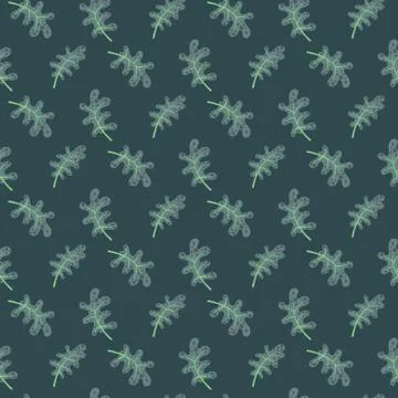 Oak leaves green seamless vector pattern. 스톡 일러스트