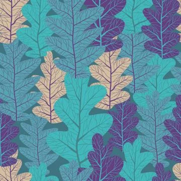 Oak leaves pattern Stock Illustration