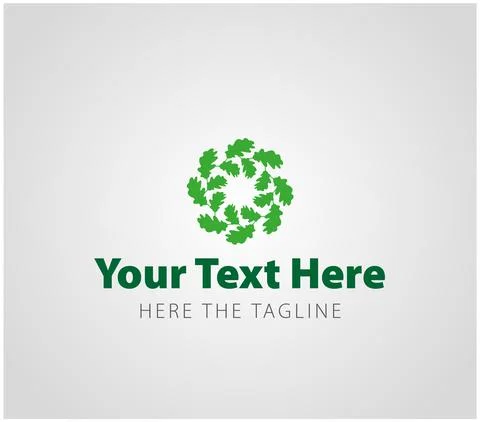 Oak leaves. Ready logo connected with forest, wood and nature. Green leaf Stock Illustration