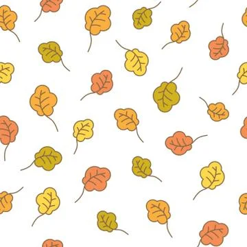 Oak leaves seamless pattern. Autumn background 스톡 일러스트