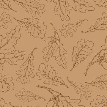 Oak leaves seamless pattern. Autumn oak leaves. Vector illustration of autumn Illustrazione stock