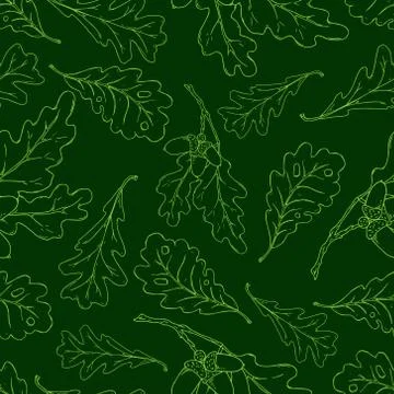 Oak leaves seamless pattern. Autumn oak leaves. Vector illustration of autumn 스톡 일러스트