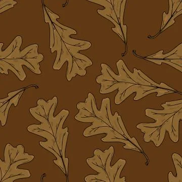 Oak leaves seamless pattern. Autumn oak leaves. Vector illustration of autumn Illustrazione stock