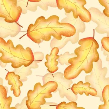 Oak leaves seamless pattern Stock Illustration