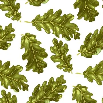 Oak leaves in vector seamless pattern イラスト素材